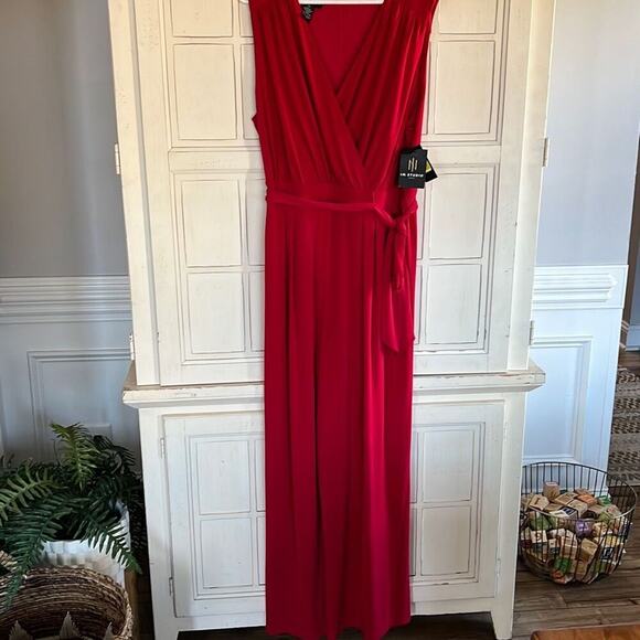 NWT I.N. Studio size 3X red dressy jumpsuit - Picture 1 of 5